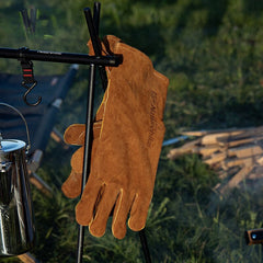 Flame Retardant Heat Insulation Gloves Leather High Temperature Outdoor Camping Picnic BBQ Gloves