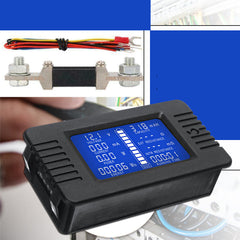 DC Multi function Battery Monitor Meter 50A/200A/300A LCD Display Digital Current Multimeter Voltmeter Ammeter for Cars RV Solar System