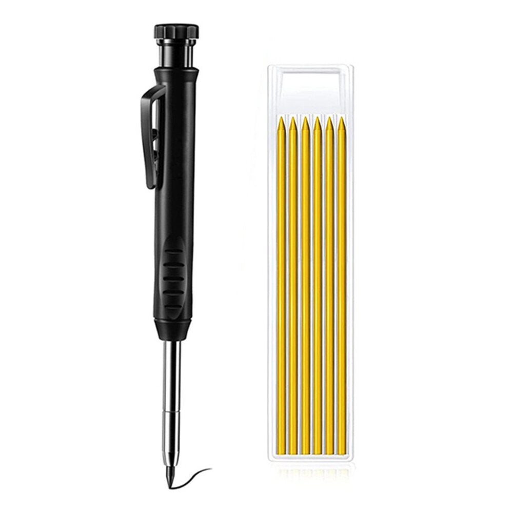 Mechanical Pencil with Sharpener Cap, Non-Slip Grip, Ideal for Carpenters, Engraving, and Scribing - 14.5cm Length