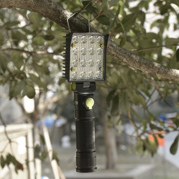 16x COB 4Colors 4Modes 180 Adjustable Head Magnetic Tail USB LED Flashlight