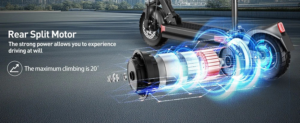 Electric Scooter With Seat 48V 18Ah 500W Recommended Top Speed 25KM/H 10inch Folding Moped Electric Scooter 60KM Mileage Max Load 120Kg