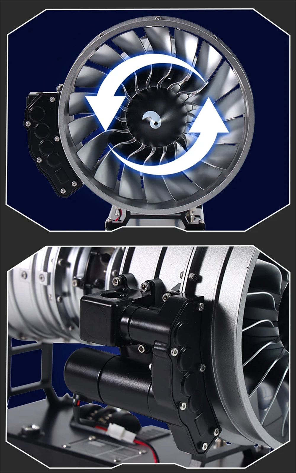 Turbofan Engine Model Assembly Kit with Built-in Battery Magnet Creative Desktop Ornaments Physics Experiment Science Education Toys