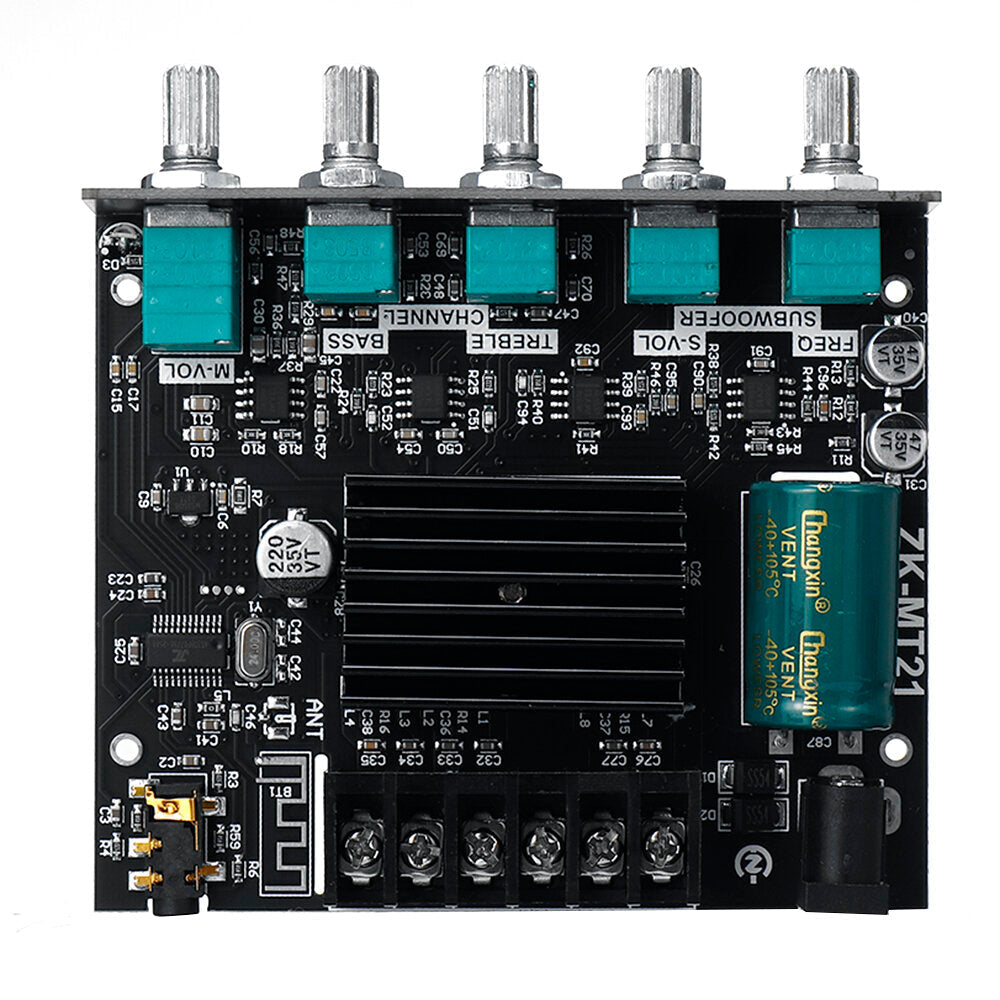 Bluetooth 5.0 Subwoofer Amplifier Board 50WX2+100W 2.1 Channel Power Audio Stereo Amplifier Tone Board Bass AMP AUX