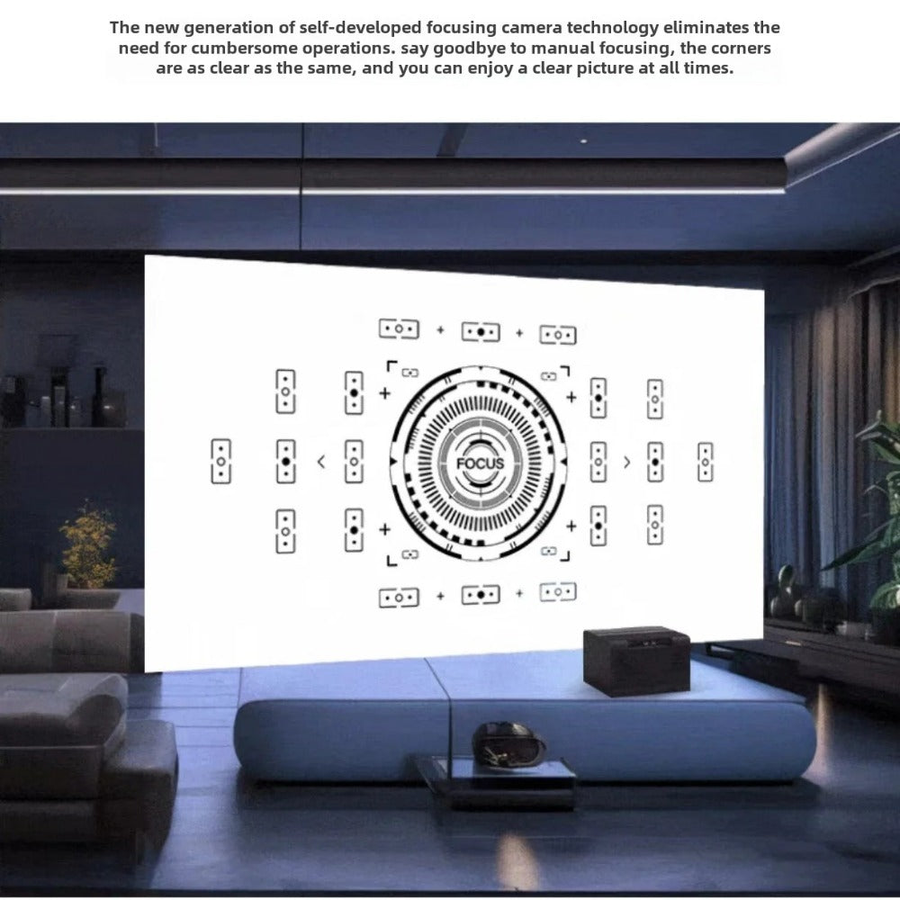 Android 12 LED Projector 800 ANSI Lumens 1080P 4K Support, WiFi 6, Dual 8W Speakers, Auto Focus, Keystone Correction, Portable Home Theater