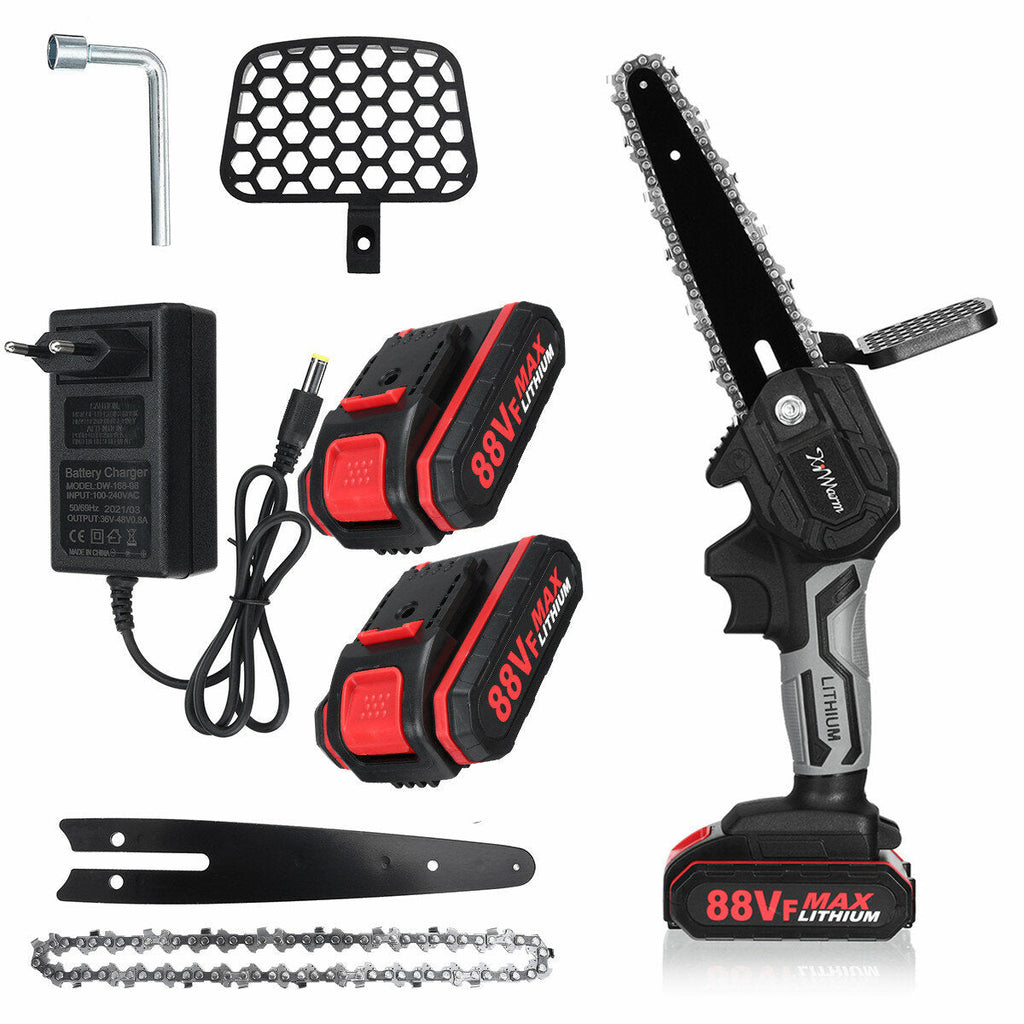6" Portable Electric Pruning Saw Rechargeable Small Woodworking Electric Chain W/ 1/2 Battery