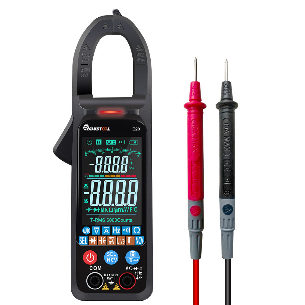Large Color Screen Digital Clamp Meter NCV 6000 Counts True RMS Automatic Measurement Smart Digital Multimeter