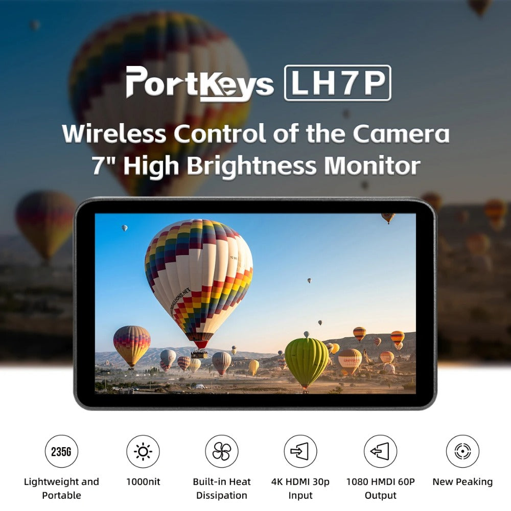 7 Inch 1000nits Wireless Camera Control Mointor 4K HD Full Touch Screen 3D LUT Field Monitor with HD 1920x1080P Output