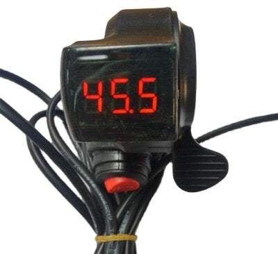 36V/48V/60V/72V Thumb Throttle With LCD Digital Battery Voltage Display For Ebike Scooter