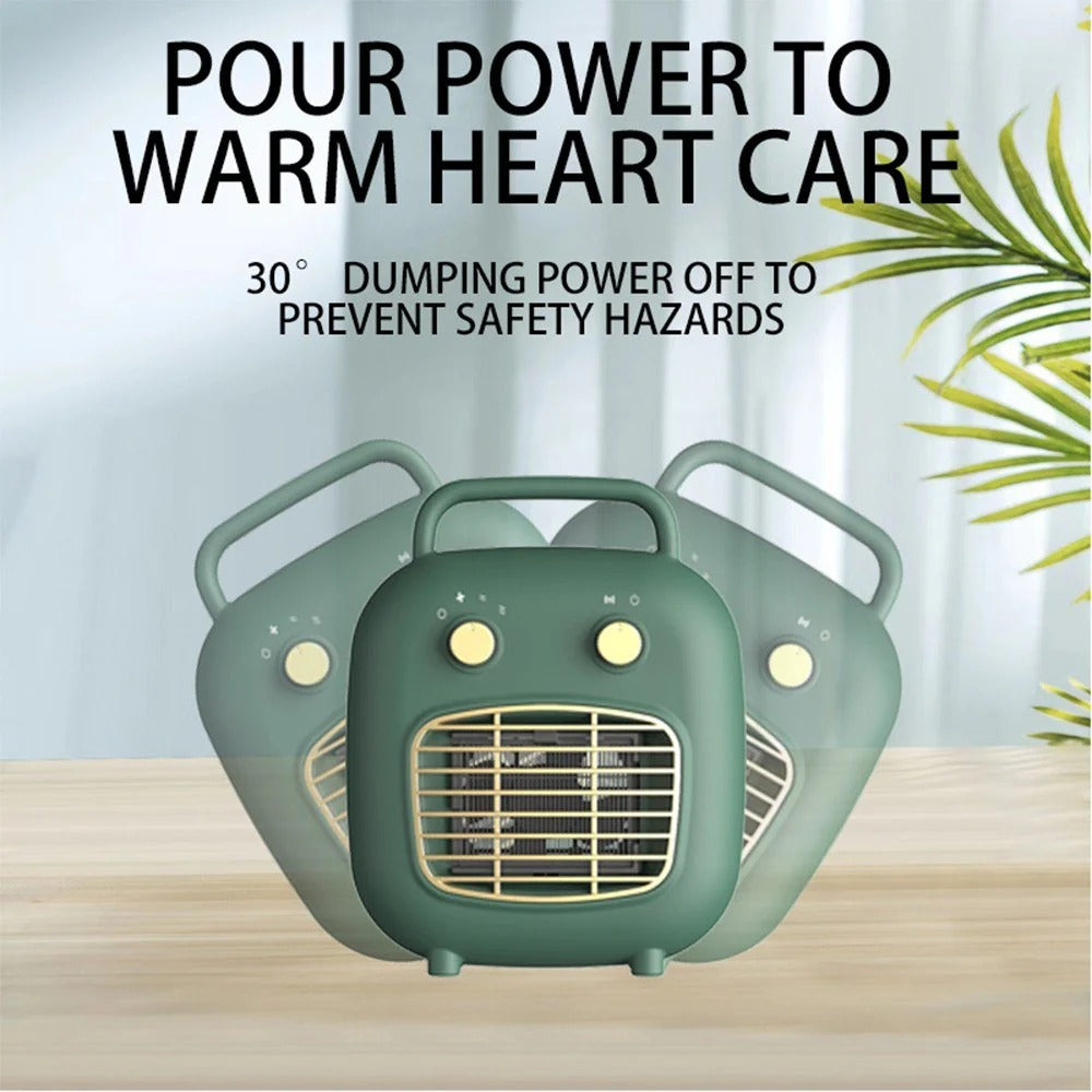 800W PTC Ceramic Space Heater with Human Sensor, Low Noise, Fast Heating, Tip-Over & Overheat Protection, 3 Adjustable Gears for Indoor Use