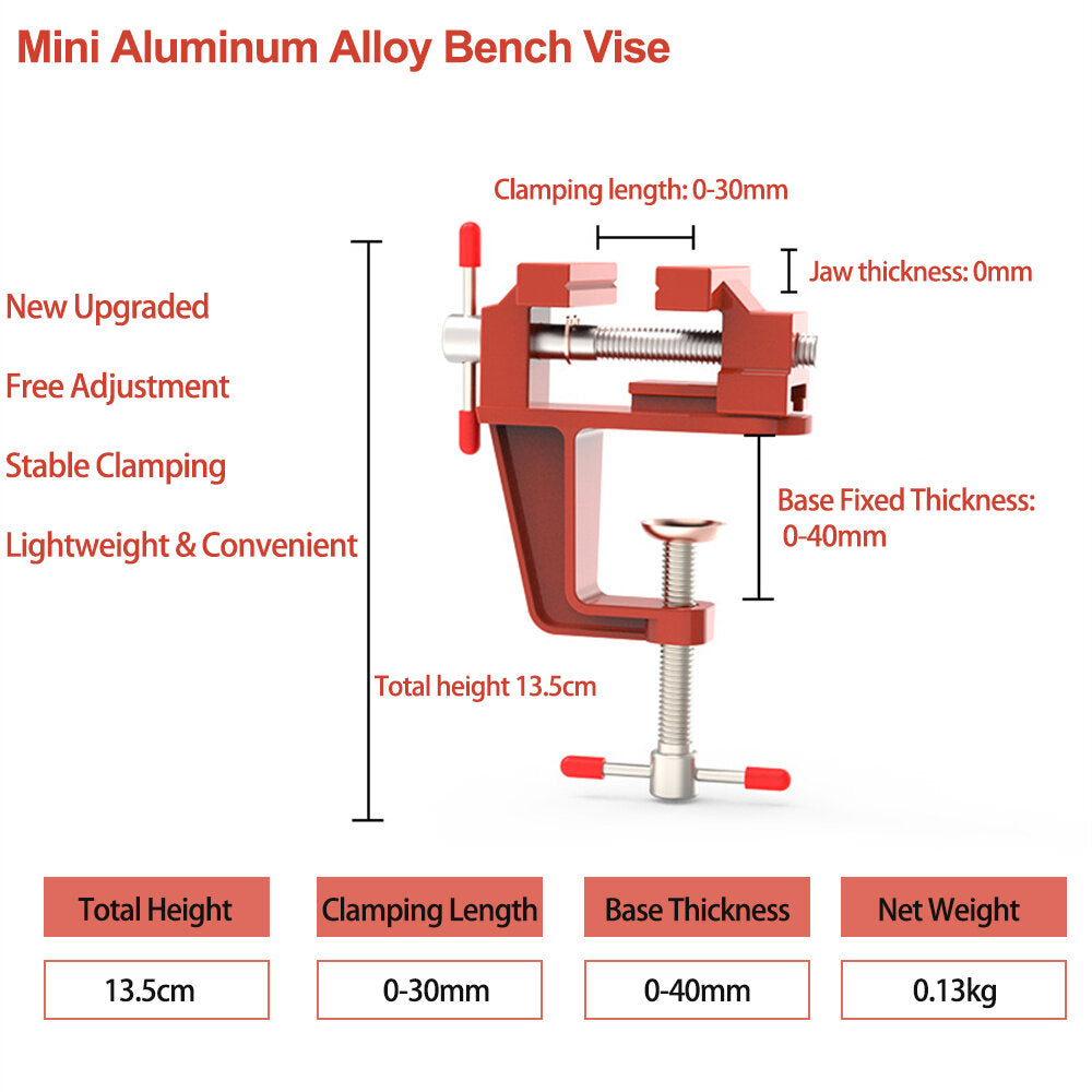 Mini Bench Clamp - Lightweight, Adjustable, Durable Plastic & Aluminum Alloy for Easy DIY Woodwork & Cabinetry