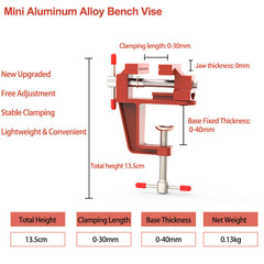 Mini Bench Clamp - Lightweight, Adjustable, Durable Plastic & Aluminum Alloy for Easy DIY Woodwork & Cabinetry