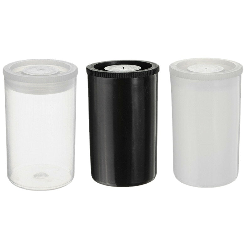 10Pcs Empty Black White Bottle 35mm Film Cans Canisters Containers for Kodak Fuji
