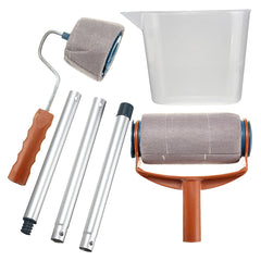 6 PCS Paint Roller Professional Paintbrush Flocked Edger Easy Room Wall Painting Tools