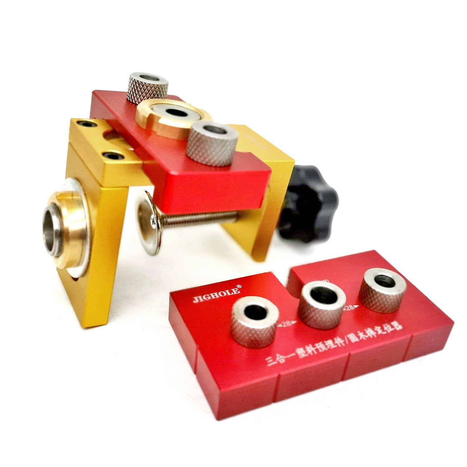 3 In 1 Dowelling Jig Woodworking Adjustable Aluminum Drilling Guide Locator