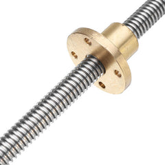 T10 Trapezoidal Lead Screw 500mm with Brass Nut