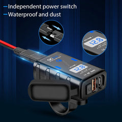 Quick Charge 3.0 Motorcycle USB Charger 6.4A Waterproof with Voltmeter - Fast Charging Accessory for All Devices