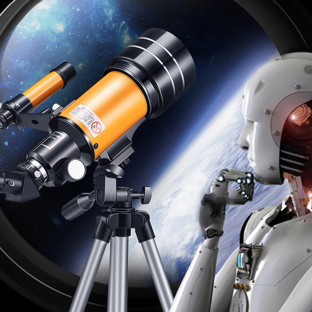 15X-150X 70mm Large Aperture Astronomic Refracting Monocular Telescope with Tripod Eyepiece Dust Cover Teleconverter Finder Scope for Star Gazing Bird Watching
