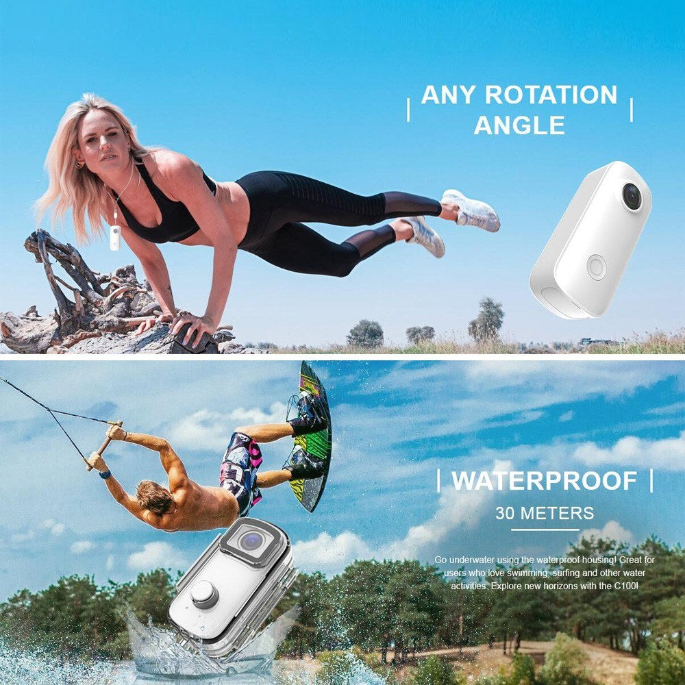 Magnetic 2K 30FPS Mini Digital Action Cam - 30M Waterproof, WiFi, APP Share, Built-in Battery