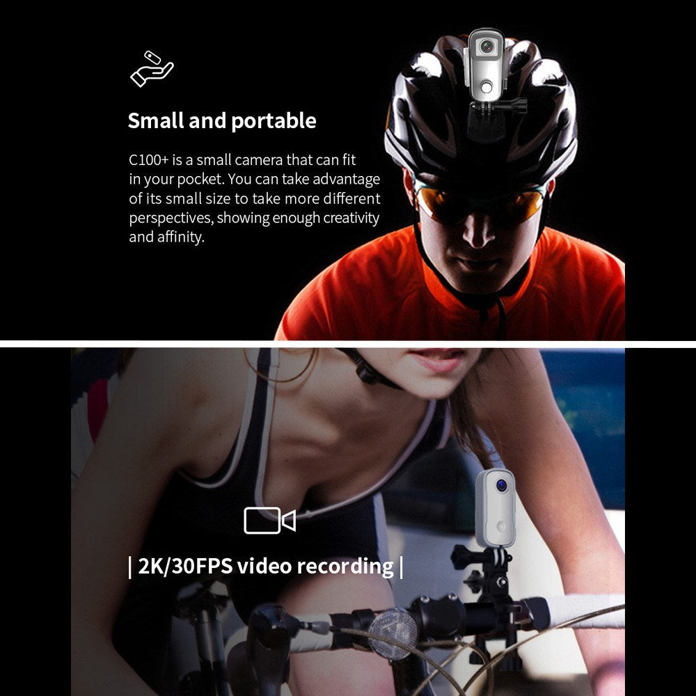 Magnetic 2K 30FPS Mini Digital Action Cam - 30M Waterproof, WiFi, APP Share, Built-in Battery