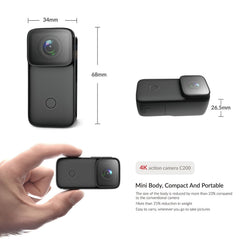Covert 4K Mini WiFi Action Cam - 1.28" IPS, 5M Body Waterproof, 6-Axis Anti-Shake, Night Vision
