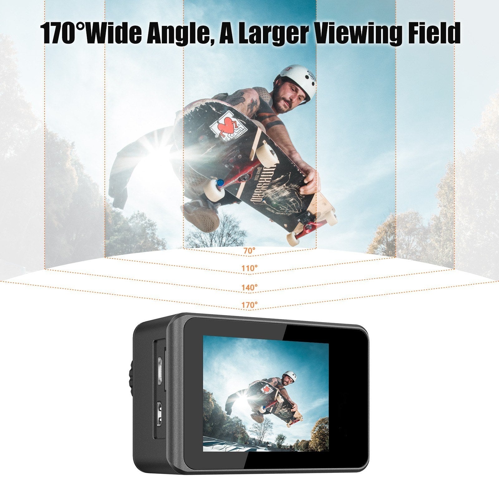 Pro-Grade 4K 24MP Dual Screen Sports DV - 170° Wide, EIS, 40M Waterproof, WiFi, Pro Lens Filters