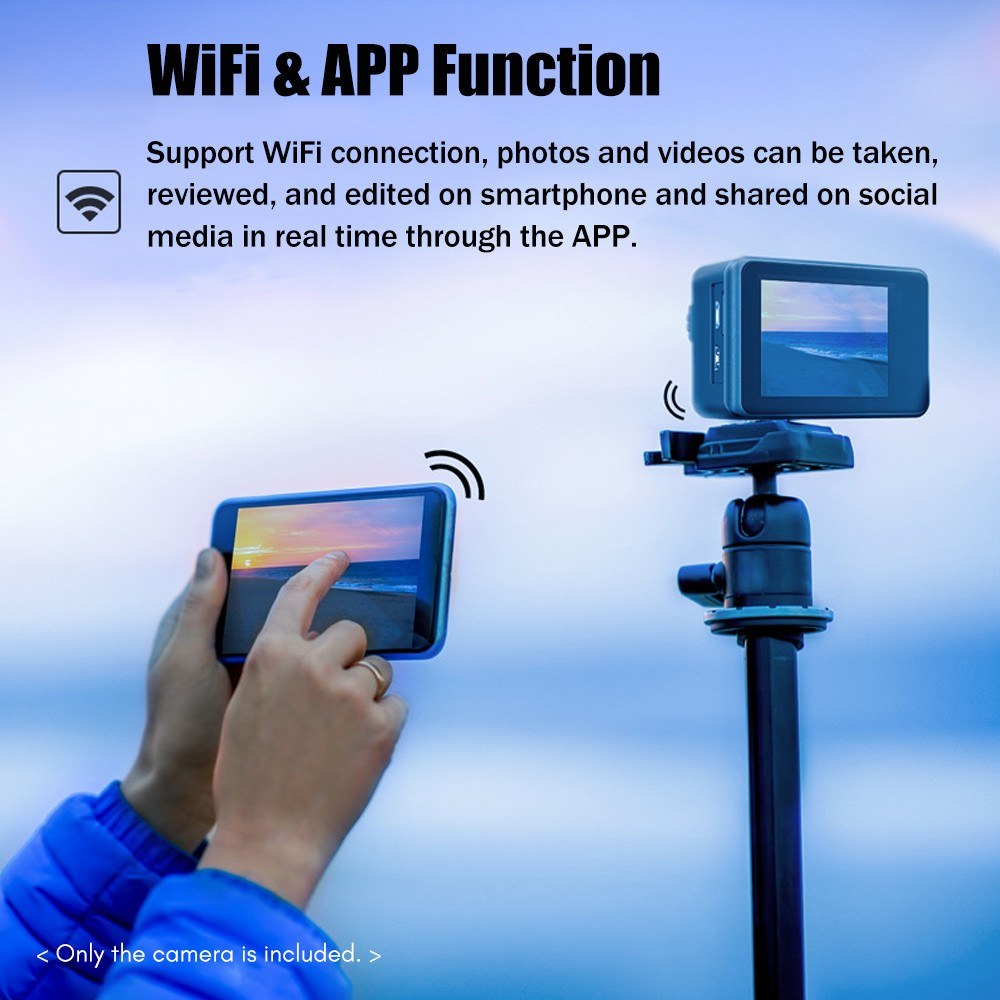 Pro-Grade 4K 24MP Dual Screen Sports DV - 170° Wide, EIS, 40M Waterproof, WiFi, Pro Lens Filters