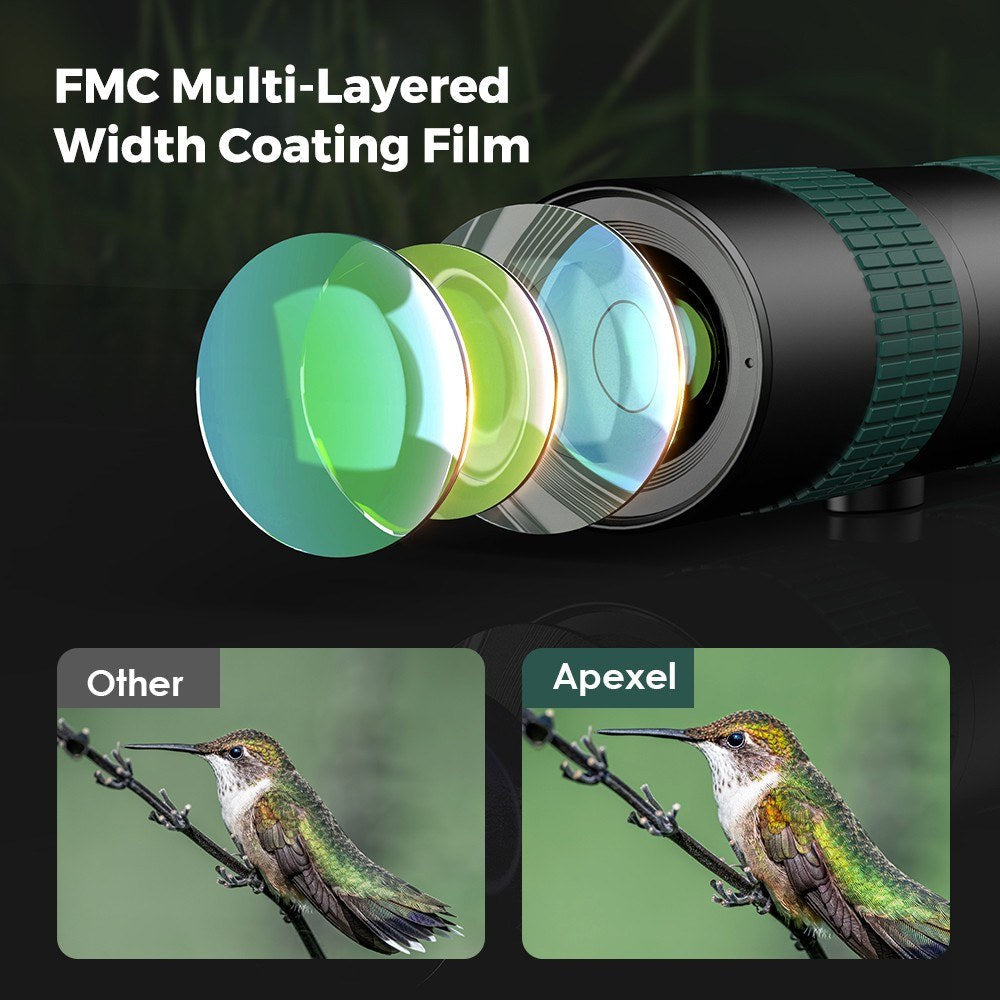 Monocular Telescope 8X-24X Zoom BAK4 Prism FMC Lens with Smartphone Holder Tripod Storage Bag