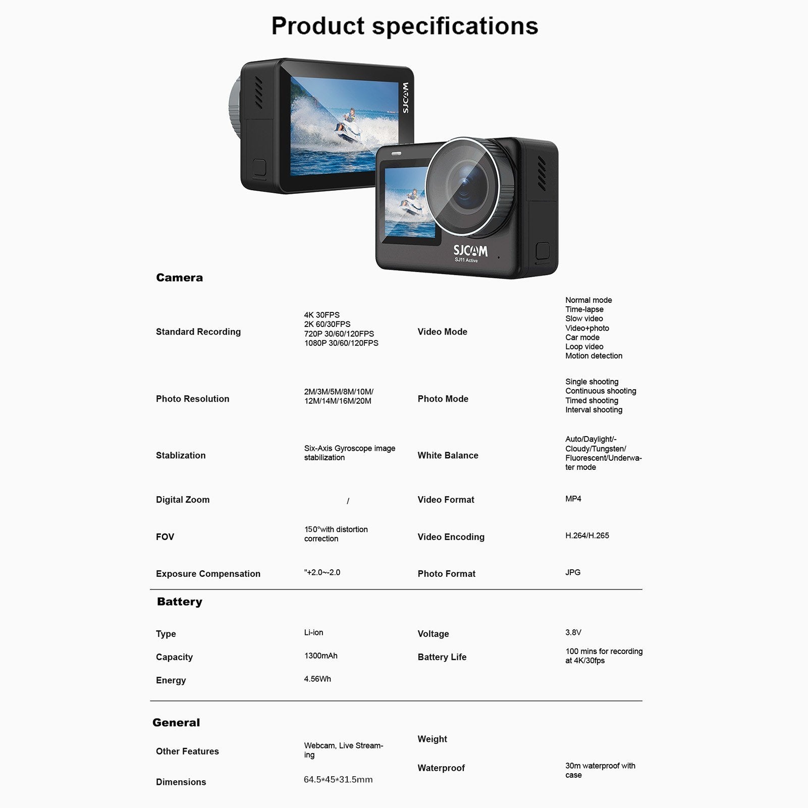 Dynamic 4K 20MP Dual Touch Action Camera - Waterproof, Anti-Shake, Live Stream, Capture Every Moment