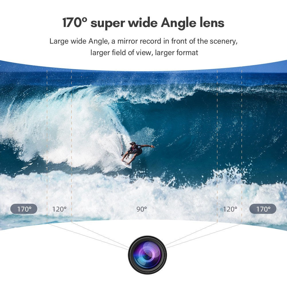 Pro 4K HD 24MP Waterproof Action Camera - Anti-Shake, Dual/Touch Screen, 170° Wide, Live Stream