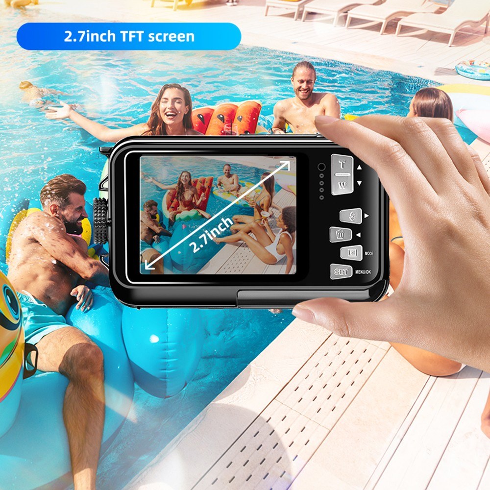 Deep Dive 1080P UHD Action Cam - 2.7" TFT, 30MP, Anti-Shake, 3M Underwater, 16x Zoom, 128GB TF