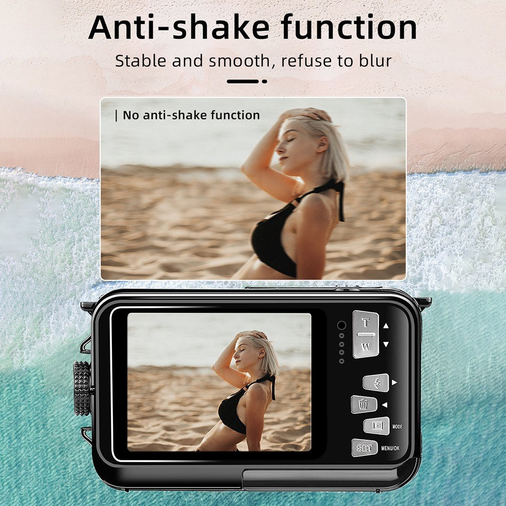 Deep Dive 1080P UHD Action Cam - 2.7" TFT, 30MP, Anti-Shake, 3M Underwater, 16x Zoom, 128GB TF