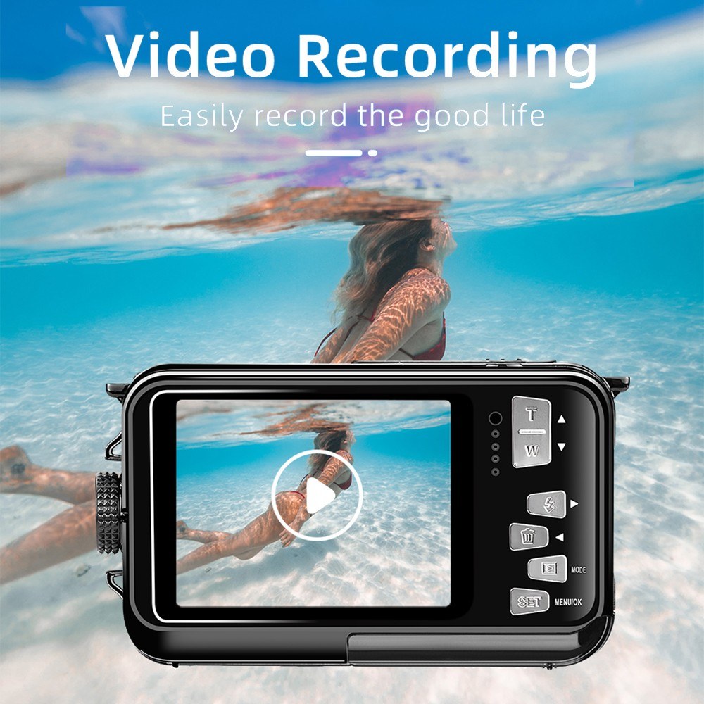 Deep Dive 1080P UHD Action Cam - 2.7" TFT, 30MP, Anti-Shake, 3M Underwater, 16x Zoom, 128GB TF