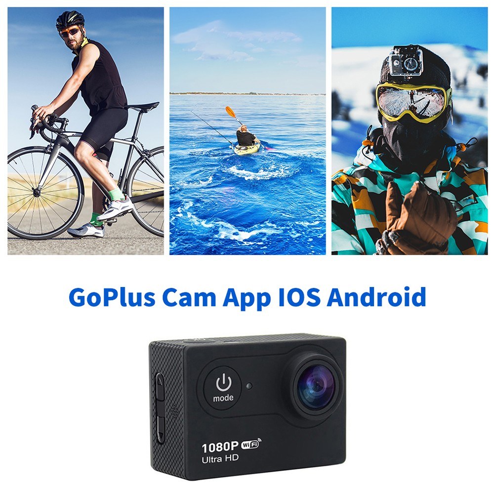 Rugged 1080P UHD Action Camera - 2.0" LCD, 12MP, 30M Waterproof, Anti-Shake, 120° Wide w/Case