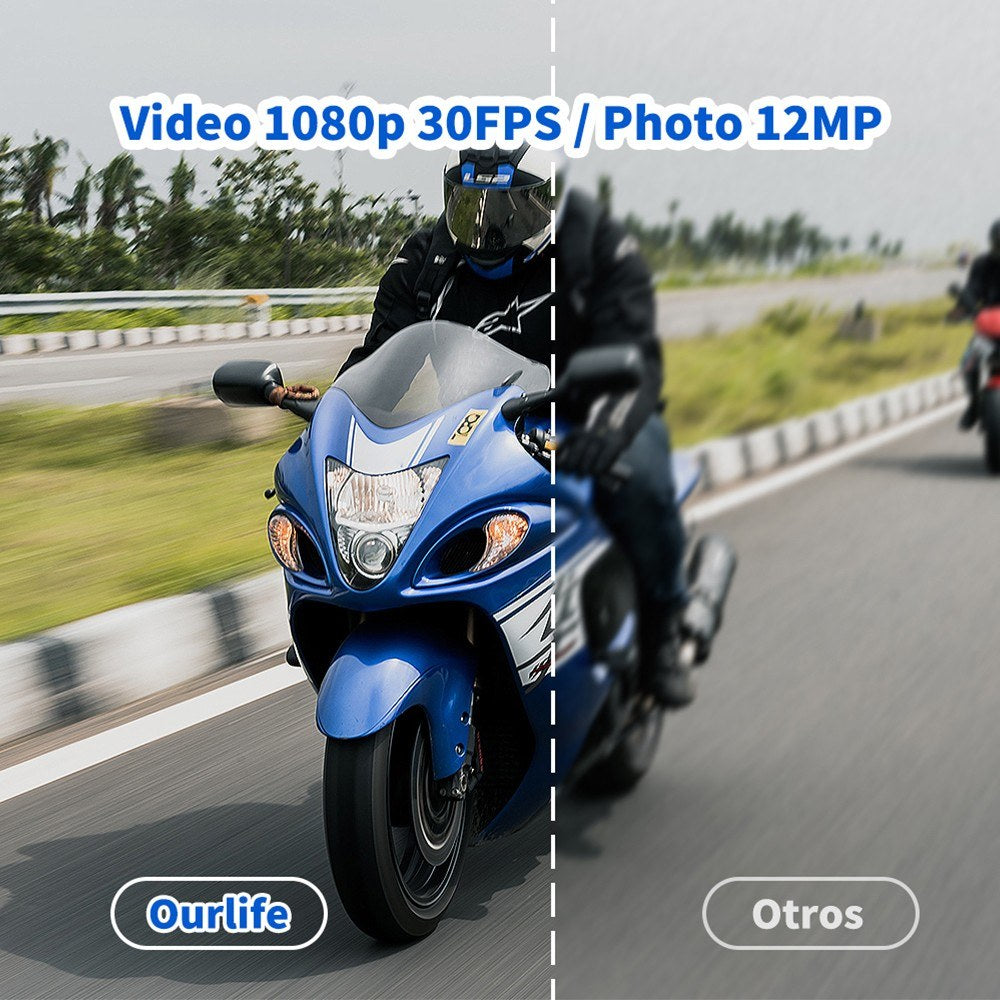 Rugged 1080P UHD Action Camera - 2.0" LCD, 12MP, 30M Waterproof, Anti-Shake, 120° Wide w/Case