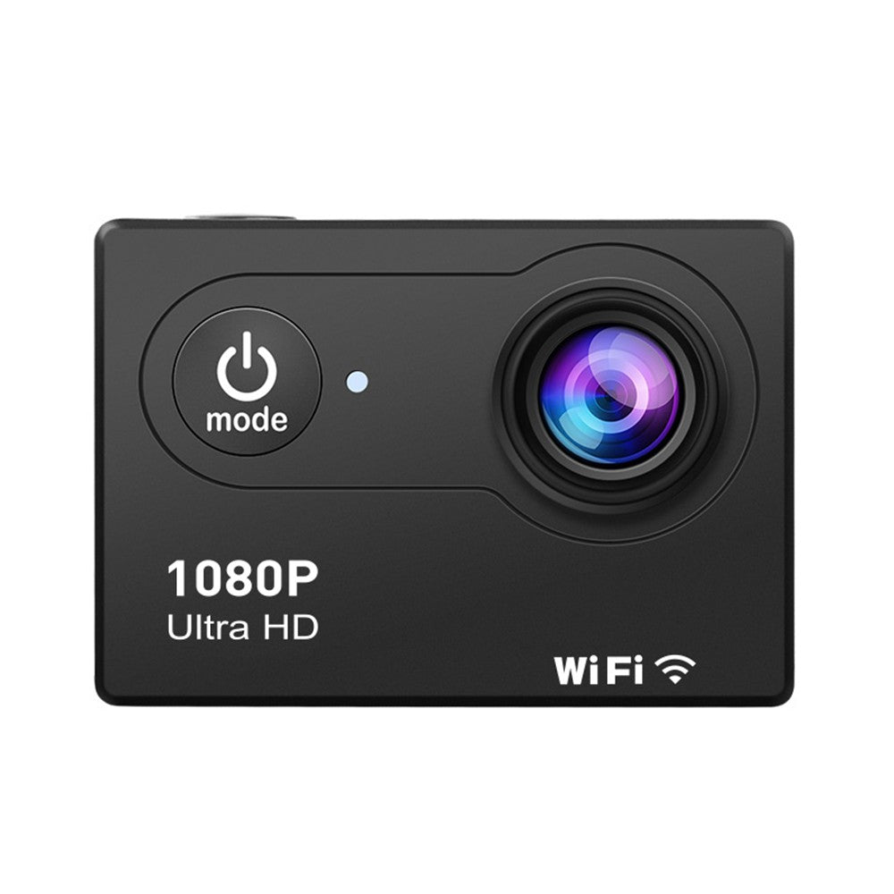 Rugged 1080P UHD Action Camera - 2.0" LCD, 12MP, 30M Waterproof, Anti-Shake, 120° Wide w/Case