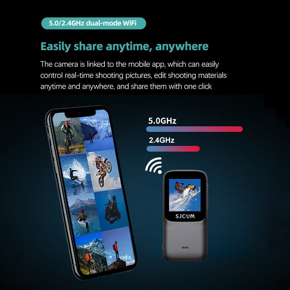 Dynamic 4K 30FPS UHD Action Camera - 1.3" Touch, 20MP, 40M Waterproof, Anti-Shake, Face Track