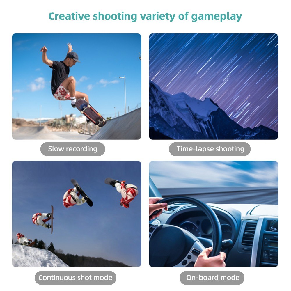Dynamic 4K 30FPS UHD Action Camera - 1.3" Touch, 20MP, 40M Waterproof, Anti-Shake, Face Track