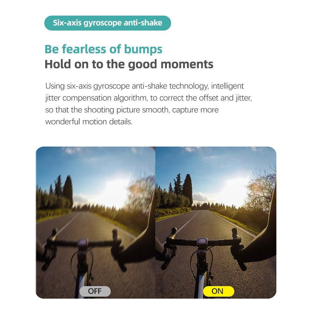 Dynamic 4K 30FPS UHD Action Camera - 1.3" Touch, 20MP, 40M Waterproof, Anti-Shake, Face Track