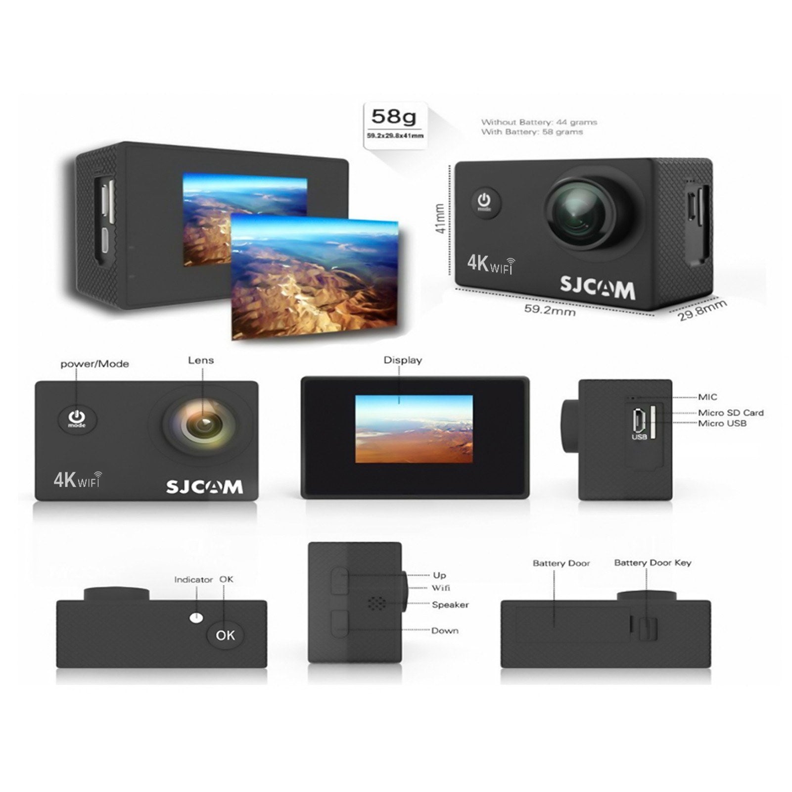 Crystal-Clear 4K HD 16MP Action Cam - 2.0" IPS, 170° Wide, 30M Waterproof, WiFi, w/Case