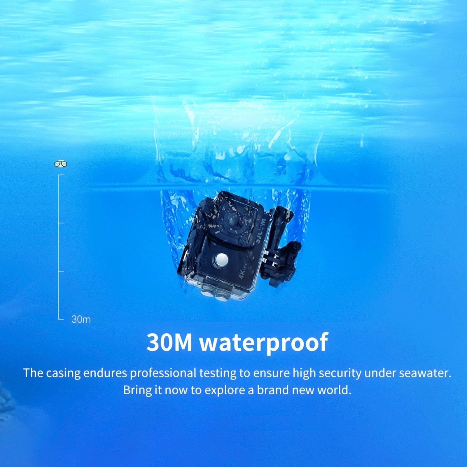 Crystal-Clear 4K HD 16MP Action Cam - 2.0" IPS, 170° Wide, 30M Waterproof, WiFi, w/Case