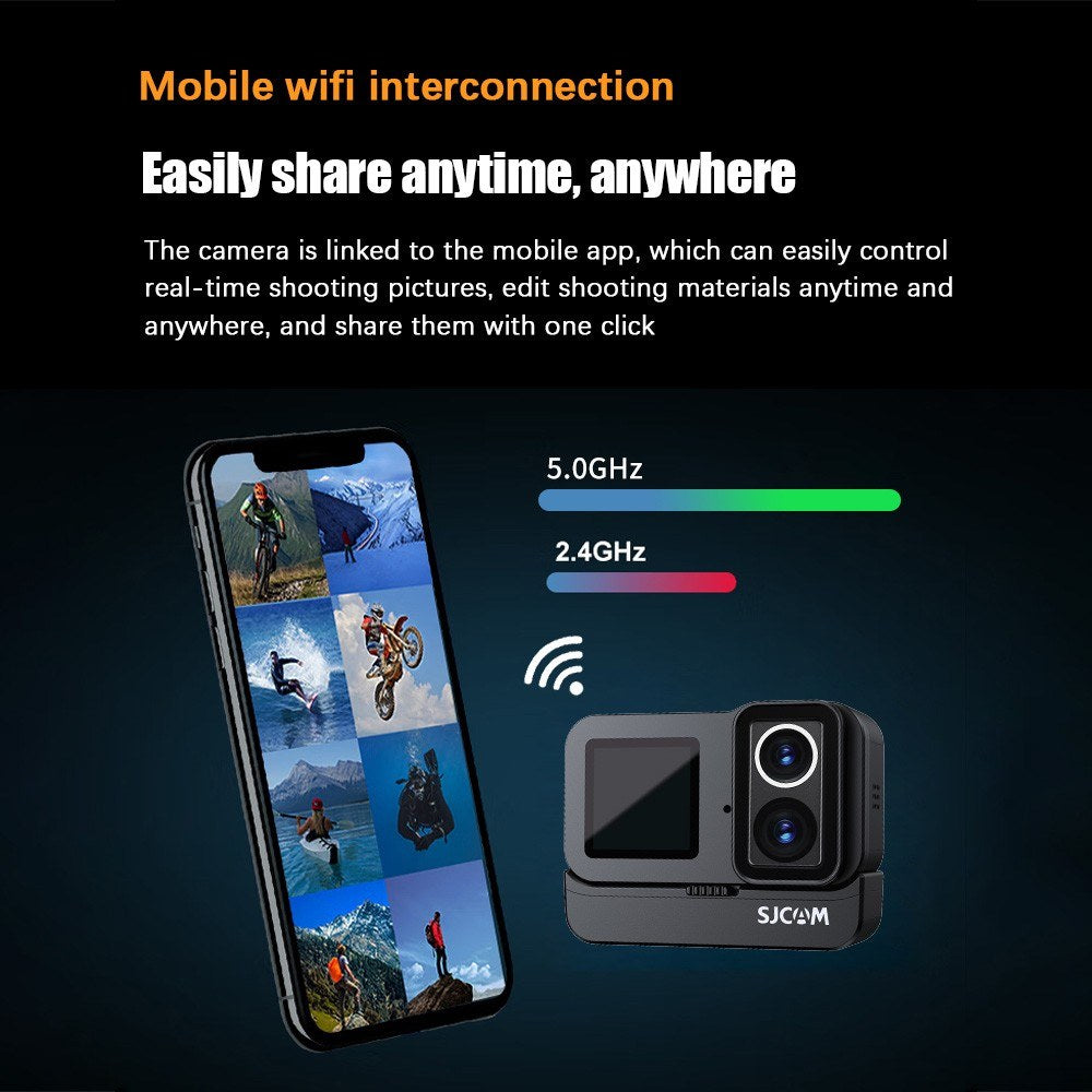 Adventure-Ready 4K UHD 20MP Action Cam - 40M Waterproof, Anti-Shake, Dual/Touch Screen, Live Stream