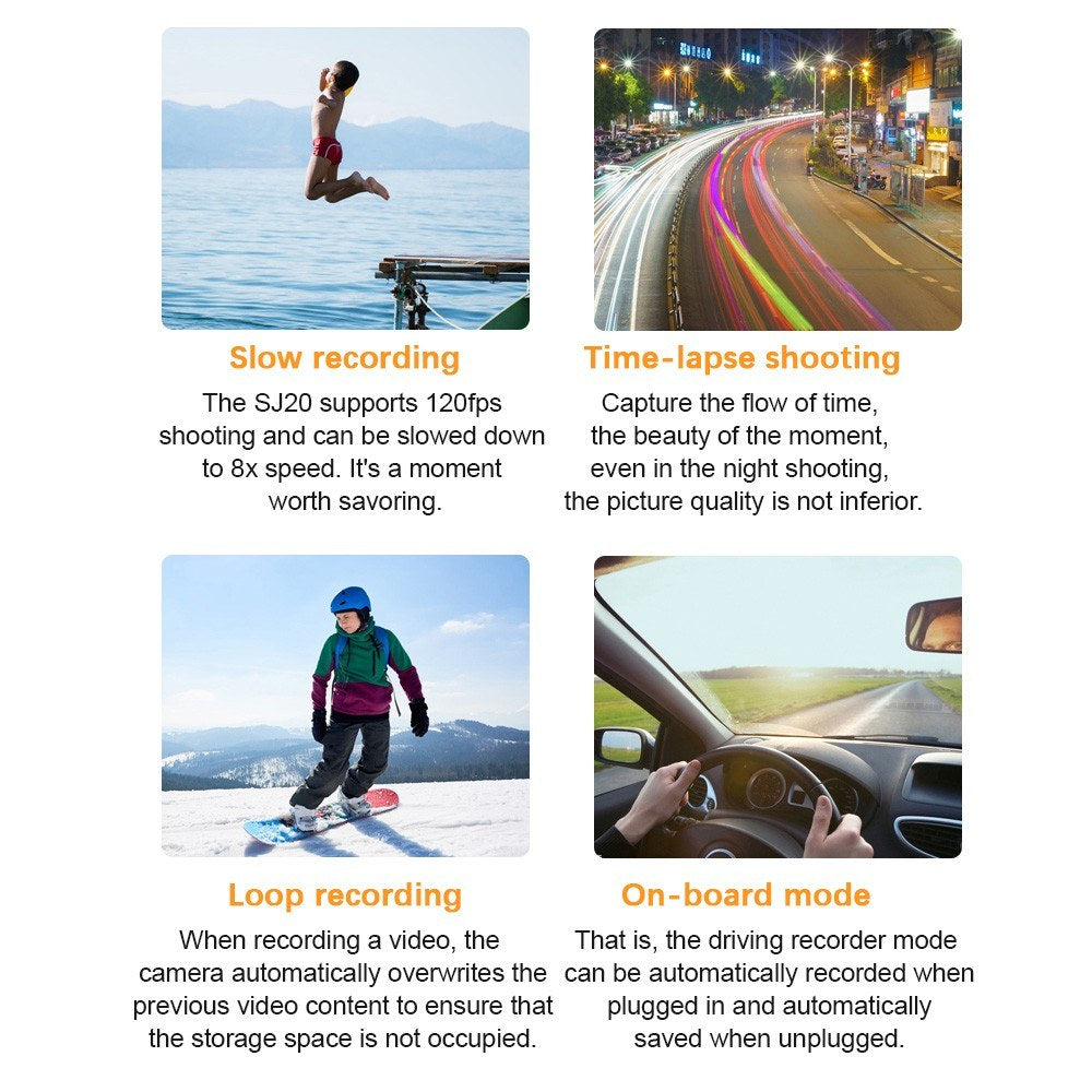 Adventure-Ready 4K UHD 20MP Action Cam - 40M Waterproof, Anti-Shake, Dual/Touch Screen, Live Stream