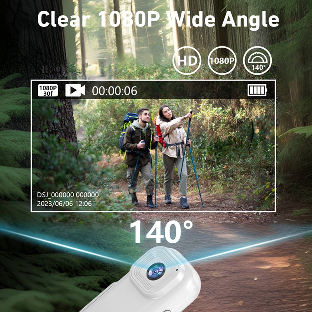 Compact 1080P 30FPS Mini WiFi Video Cam - 0.96" LCD, Motion Detect, Magnetic Mount, Rechargeable