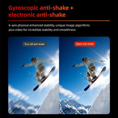 Stable 4K 30FPS WiFi Sports Cam - 170° Wide, Distortion Correct, 6-Axis Gyro, IP65 Waterproof