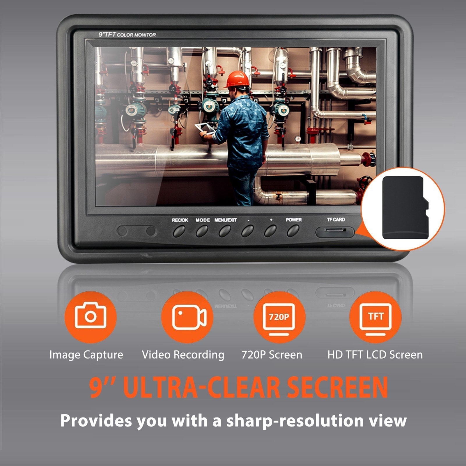 Sewer Camera Pipeline Inspection Camera with 9 Inch Monitor