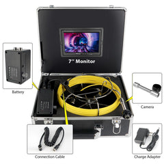 Sewer Camera Pipeline Inspection Camera with 7 Inch Monitor Aluminum Alloy Carrying Case