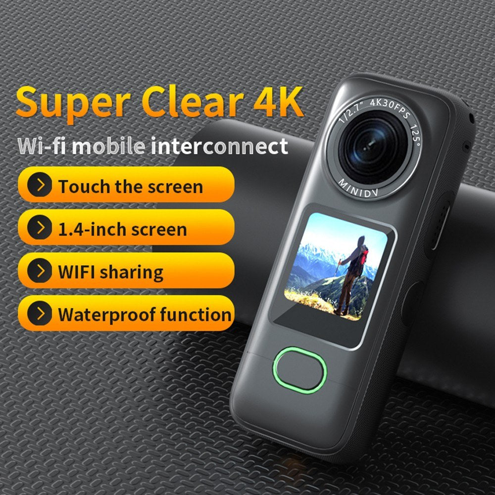 Extreme 4K WiFi Sports Cam - 1.4" Touch, 150° Wide, Anti-Shake, IPX6 Waterproof for Outdoor Action