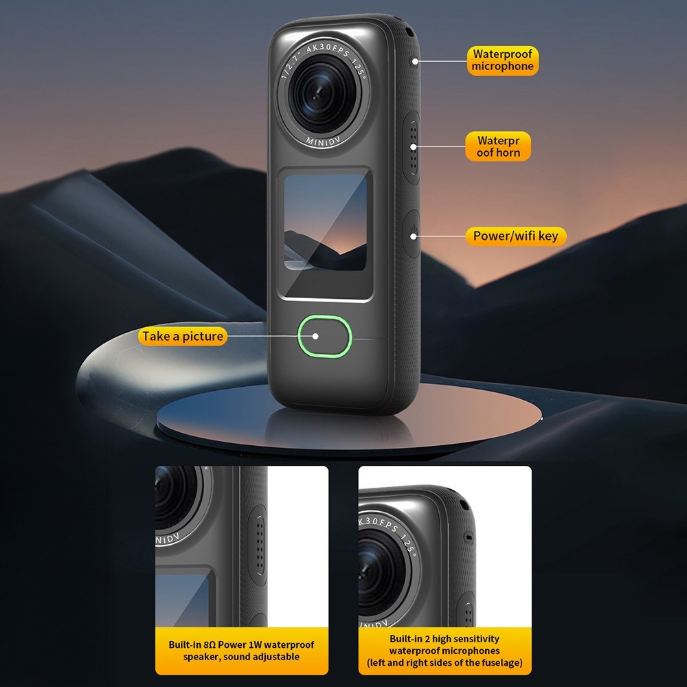 Extreme 4K WiFi Sports Cam - 1.4" Touch, 150° Wide, Anti-Shake, IPX6 Waterproof for Outdoor Action