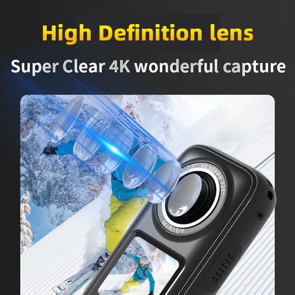 Extreme 4K WiFi Sports Cam - 1.4" Touch, 150° Wide, Anti-Shake, IPX6 Waterproof for Outdoor Action