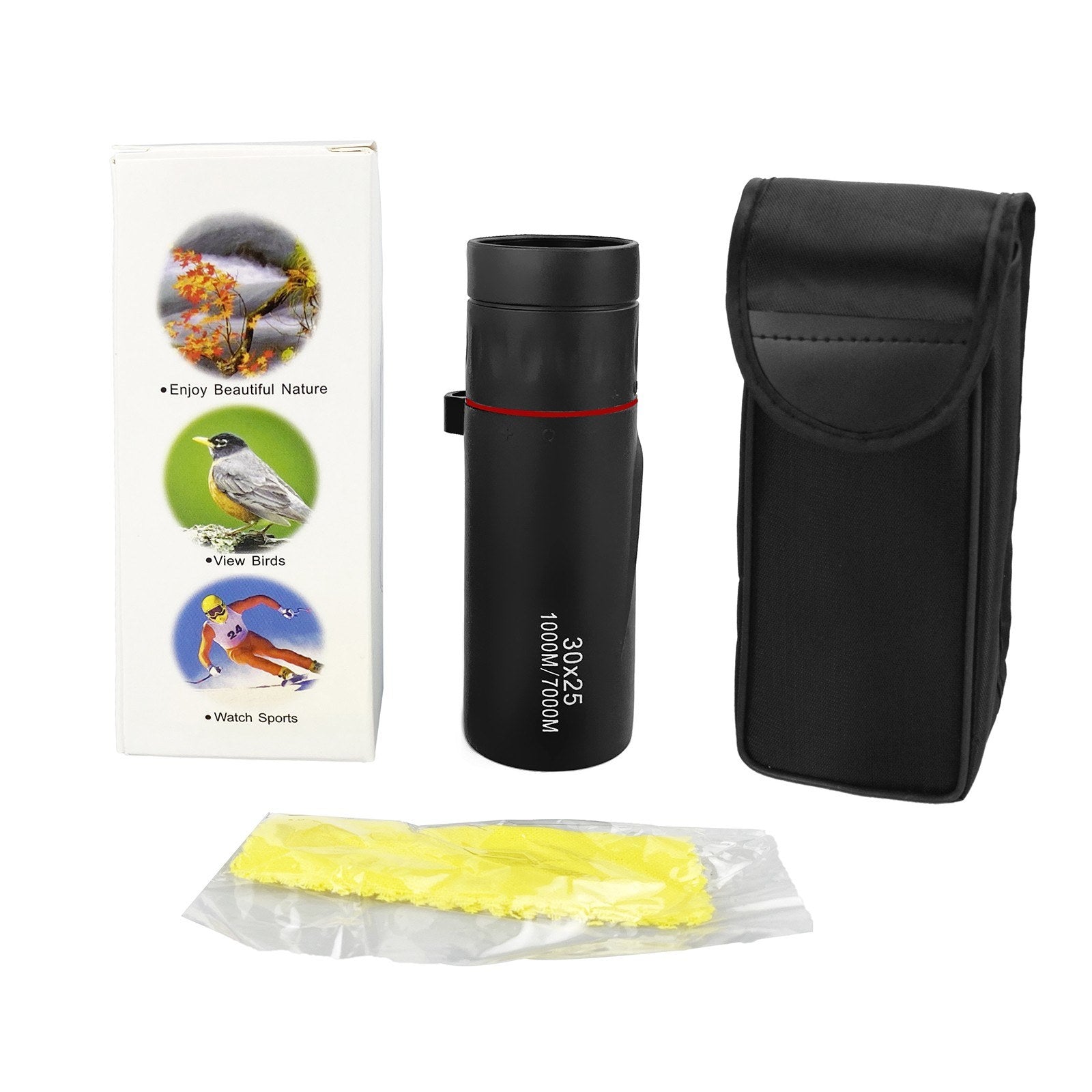 30x25 Mini Monocular Pocket Prime Monocular Handheld Telescope with Carrying Bag for Hiking Camping Wildlife Observation Moon Sports Game Concert Watching